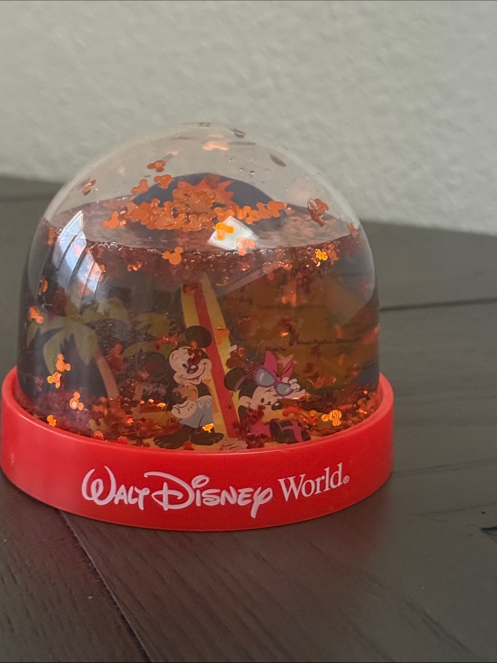 Disney Red Walt Disney World Mickey & Minnie Snow Globe